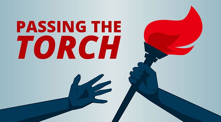 Passed torch. Passed torch